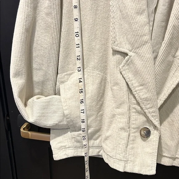ZARA Cream Corduroy Shawl-Collar Blazer Jacket - Picture 8 of 8